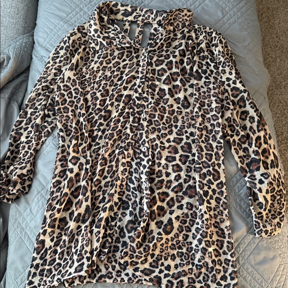 No Boundaries Cheetah Print Blouse
